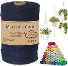 Macrame Cord, Vivimee 3mm x 218 Yard (About 200m) Natural Cotton Macrame Rope, 4