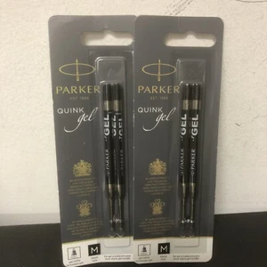 Gel Refill for Ballpoint Pens Medium Point Black Ink 4-Total Refills - Picture 1 of 1