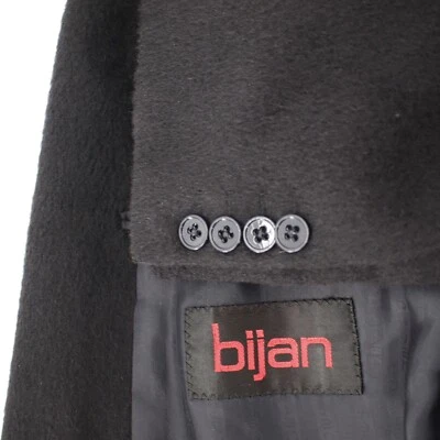 Casaco esportivo masculino Bijan 38C 100% alpaca 2 botões lapela entalhe preto peito único - Imagem 1 de 4