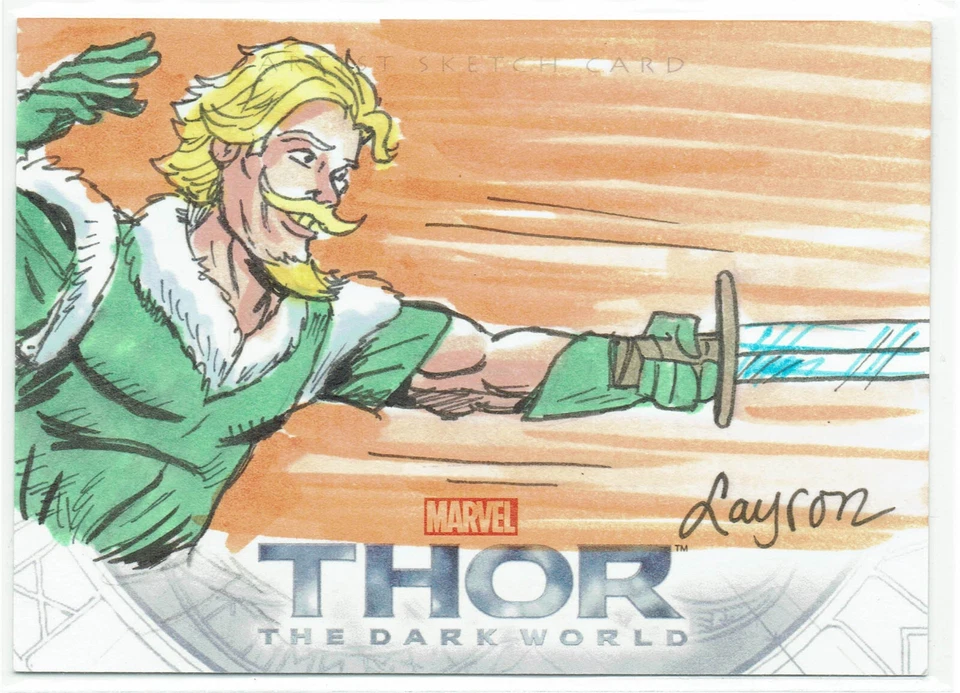 Thor Dark World 2013 Upper Deck Marvel Artist Sketch Card Layron DeJarnette 1/1 - Image 1 of 1