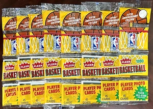 1990 FLEER NBA BASKETBALL RACK PACKS LOT OF ( 8 ) DIFFERENT UNOPENED - Picture 1 of 1