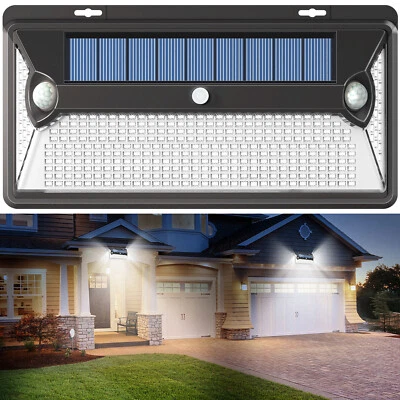 360 LED Solarleuchte Solarlampe mit Bewegungsmelder 270° Außen Sensor Strahler  - Bild 1 von 4