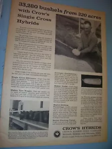 VINTAGE SEED CORN ADVERTISING -10" x 14" -CROWS HYBRID SEED CORN -SINGLE CROSS - Picture 1 of 1