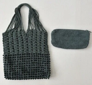 Free People Beaded Wonder Clutch w/Removable Pouch Green NWOT $88 - Picture 1 of 7