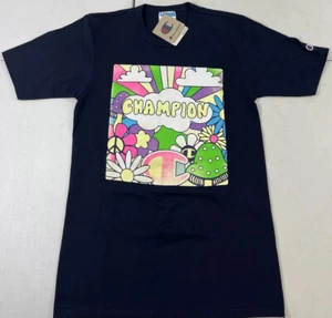 Men’s Champion Big Logo Fun Factor Heritage Navy Blue T-shirt size Small - Picture 1 of 5
