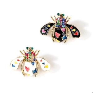 Fashion Crystal Enamel Heart Bee Insect Brooch Pin Scarf Corsage Jewelry Gi-ca