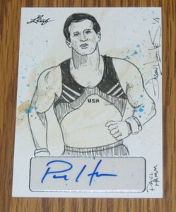 PAUL HAMM 2013 Leaf Masterworks Autograph Sketch Card - USA Olympic (#1/1)