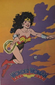 Póster Wonder Woman 1993 doble cara 10" x 6,5" George Perez DC Comics España - Imagen 1 de 4