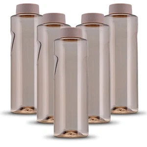 5 x Tritan Trinkflasche 800 ml braun Wasserflasche rosa Deckel Kavodrink Wasser - Bild 1 von 6
