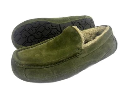 Ugg Ascot Loafer Men's 8B Suede Wool Slip On Slipper Style 1101110 Olive Green - Imagem 1 de 4