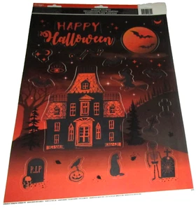 HALLOWEEN Window Clings ~ HAPPY HALLOWEEN~HAUNTED HOUSE - Picture 1 of 1