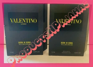 LOT of 2~Valentino UOMO BORN IN ROMA YELLOW DREAM Eau de Toilette .04oz/1.2ml - Picture 1 of 1