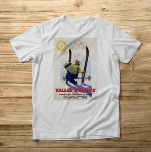 Camiseta Vintage Valle D'Courmayeur Aosta Ayas Pila Montaña Nieve Top - Imagen 1 de 2
