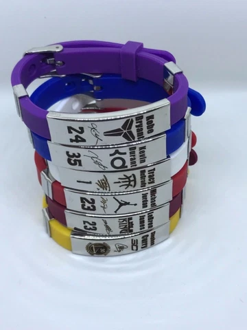 NBA PLAYERS Silicone Wristband Adjustable Clasp Bracelet Durant Curry Lebron MJ Cover