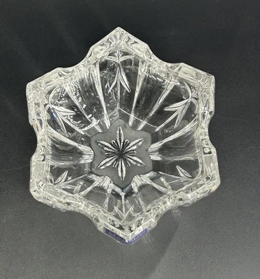 Waterford Marquis Crystal Christmas Snowflake Votive Candle Holder Germany 4x2.5 - Image 1 of 4