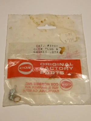 COX RC .074 GLOW PLUG & GASKET QUEEN BEE 3702 - Image 1 of 3