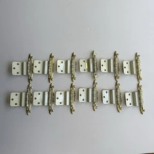 Vtg MCM 12 French Provincial Gold Cabinet Door Hinges  inset~Semi- visible - Picture 1 of 10