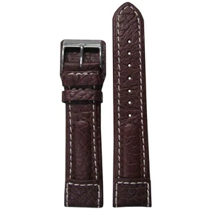 Dimo Calf Leather Watch Band | Pilot Style | Brown | White Stitch - Imagen 1 de 2