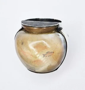 RARE VICTORIAN STERLING SILVER ROCK CRYSTAL FISH BOWL MATCH STRIKER London 1890 - Picture 1 of 8