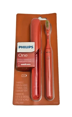 Kit de cepillo de dientes a batería Philips One Sonicare estuche de viaje + batería incluida coral Foto 1 de 4