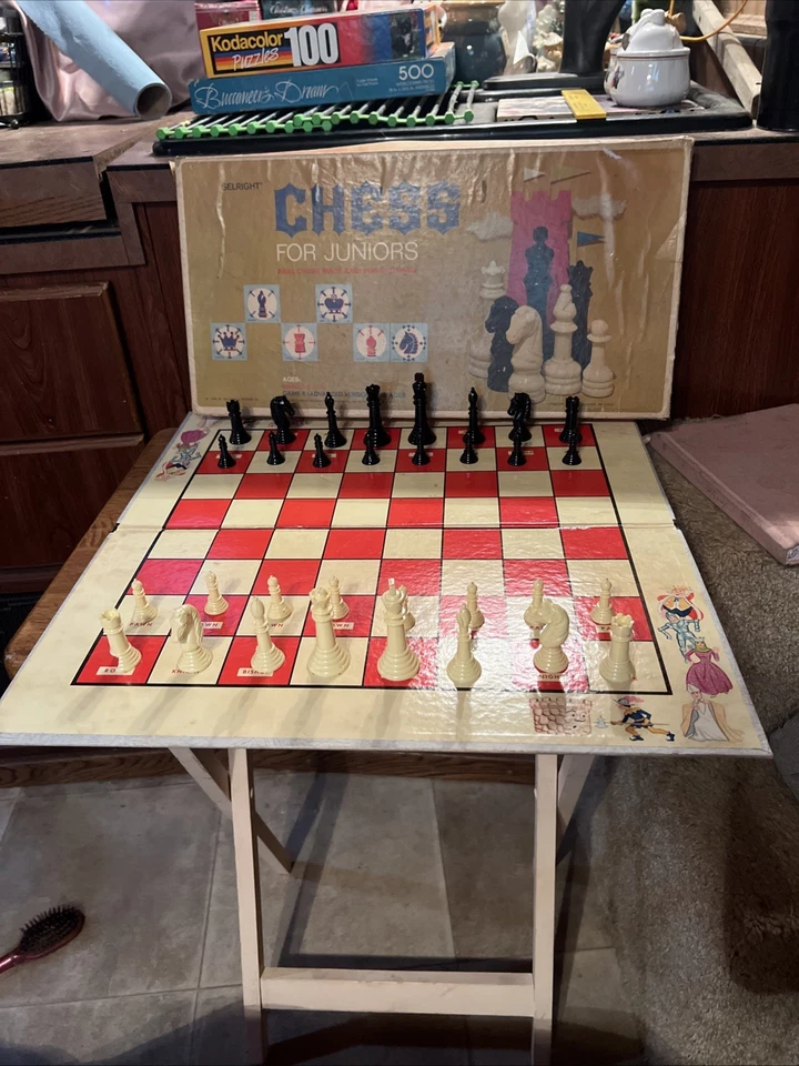 JOGO DE TABULEIRO DE XADREZ VINTAGE 1965 SELRIGHT para JUNIORES - Imagem 1 de 4