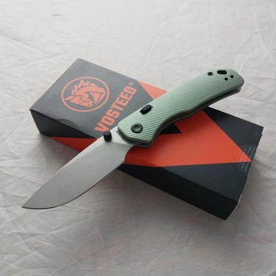 Vosteed Marten Top Linerlock Green Aluminum Folding 154CM Pocket Knife A1602