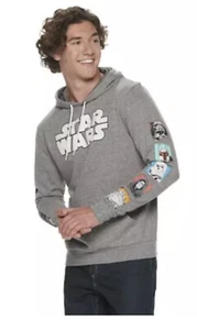 NEU Herren Disney Star Wars Logo Grafik Hoodie Gr. XXL grau atmungsaktiv Neu mit Etikett - Bild 1 von 6