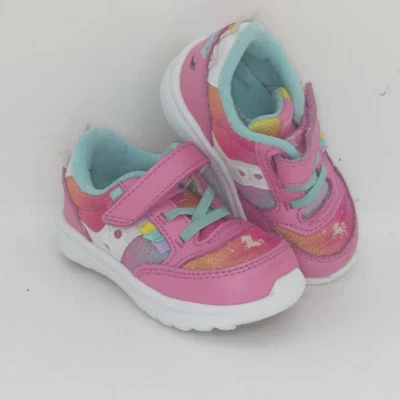 Saucony Jazz Lite Baby девочек подержанные розовый кожаный единорог кроссовки - sz. 4 1/2T - Изображение 1 из 4