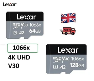 Lexar Professional 1066x 64GB 128 GB Micro SD Card microSDXC UHS-I, 4K UHD - Picture 1 of 15