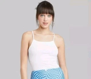 Wild Fable Women's Bodysuit White Square Neck Spaghetti Strap Size Small - Picture 1 of 3