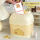 Small House Piggy Bank Cabin Money Box Can Storage Taken Out With Key Kids Gift