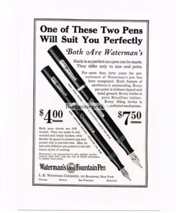 1926 Waterman's Ideal Fountain Pen 01856 01852 Vintage Ad  - Picture 1 of 1