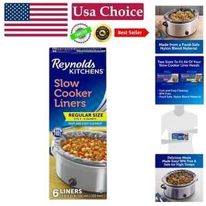 Kitchens 6-Count Slow Cooker Liners for 3-8 Quarts - Easy Cleanup & BPA-Free - Picture 1 of 11