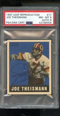 1997 Leaf Reproduction #17 Joe Theismann AUTO Signed Autograph Card PSA PSA/DNA - Image 1 of 2