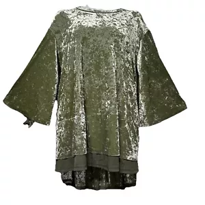 We Are HAH Hot As Hell Phaht City Velvet Velour Oversized Green Boho Dress XS - Picture 1 of 8