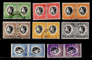 SOUTH WEST AFRICA, BRITISH: 1937 CLASSIC STAMPS CORONATION SET PAIRS SCT #125-32 - Picture 1 of 1