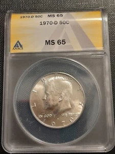 1970-D Kennedy Half Dollar Anacs MS65 (7421711) - Picture 1 of 2
