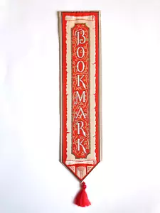 Cash's Silk Red Gold BOOKMARK Pergamena Book Souvenir Gift x Him Her UNUSED - Picture 1 of 2