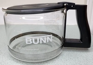 1 BUNN Coffee 10 Cup Decanter Pot Replacement Glass Carafe Black Lid & Handle - Picture 1 of 15