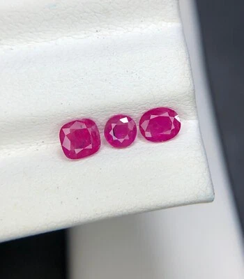 1.00 Cts Natural Ruby 3 Piece Small Size loose gemstone Lot From Afghanistan - Image 1 of 4