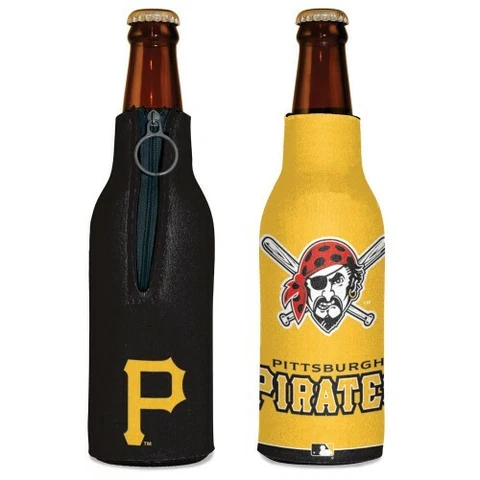 PITTSBURGH PIRATES BOTTLE HOLDER COOZIE KOOZIE COOLER WITH ZIPPER Cover