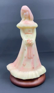 Fenton Burmese Bridesmaid UV Glows Rose Floral Hand Painted Signed D. Anderson - Picture 1 of 11