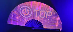 Power Top 14" UV glow bamboo clack fan for parties circuit - Picture 1 of 3