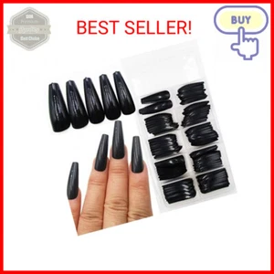 100pc Colored Coffin Press on Nails Long Ballerina False Fake Nail Tips Full Cov - Picture 1 of 2