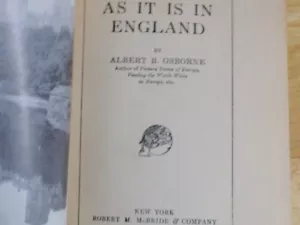 Vintage HC Book 1923 3rd Ed. As It Is In England by albert B. Osborne - Foto 1 di 8