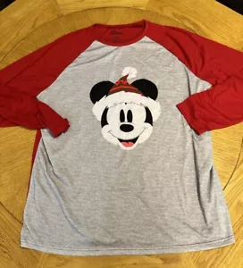 Disney Mickey Mouse Long Night Pajama Sleep Shirt Womens Size X-Large XL Red - Picture 1 of 6