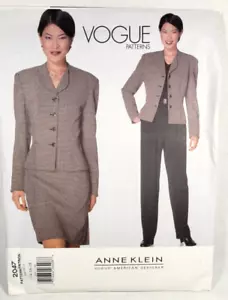 Vogue 2047 Designer Anne Klein Pattern Jacket Skirt Pants Womens 14 16 18 VTG - Picture 1 of 7