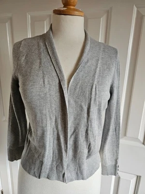 Wallis - Grey Long Sleeved, No Close, Crop/Short Cardigan - Size S/EU38 - Image 1 of 4