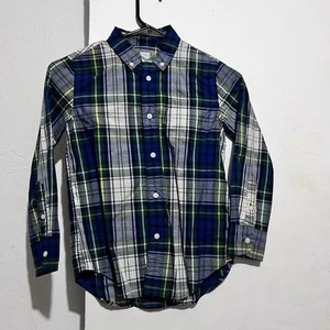 Camisa Crewcuts J Crew con botones para niños 6-7 Blackwatch a cuadros verde azul - Imagen 1 de 9
