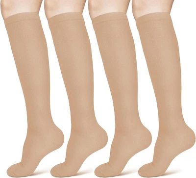 Calze a Compressione per Donne E Uomo, 2 Paia Elastici Compressione Graduata For - Immagine 1 di 4